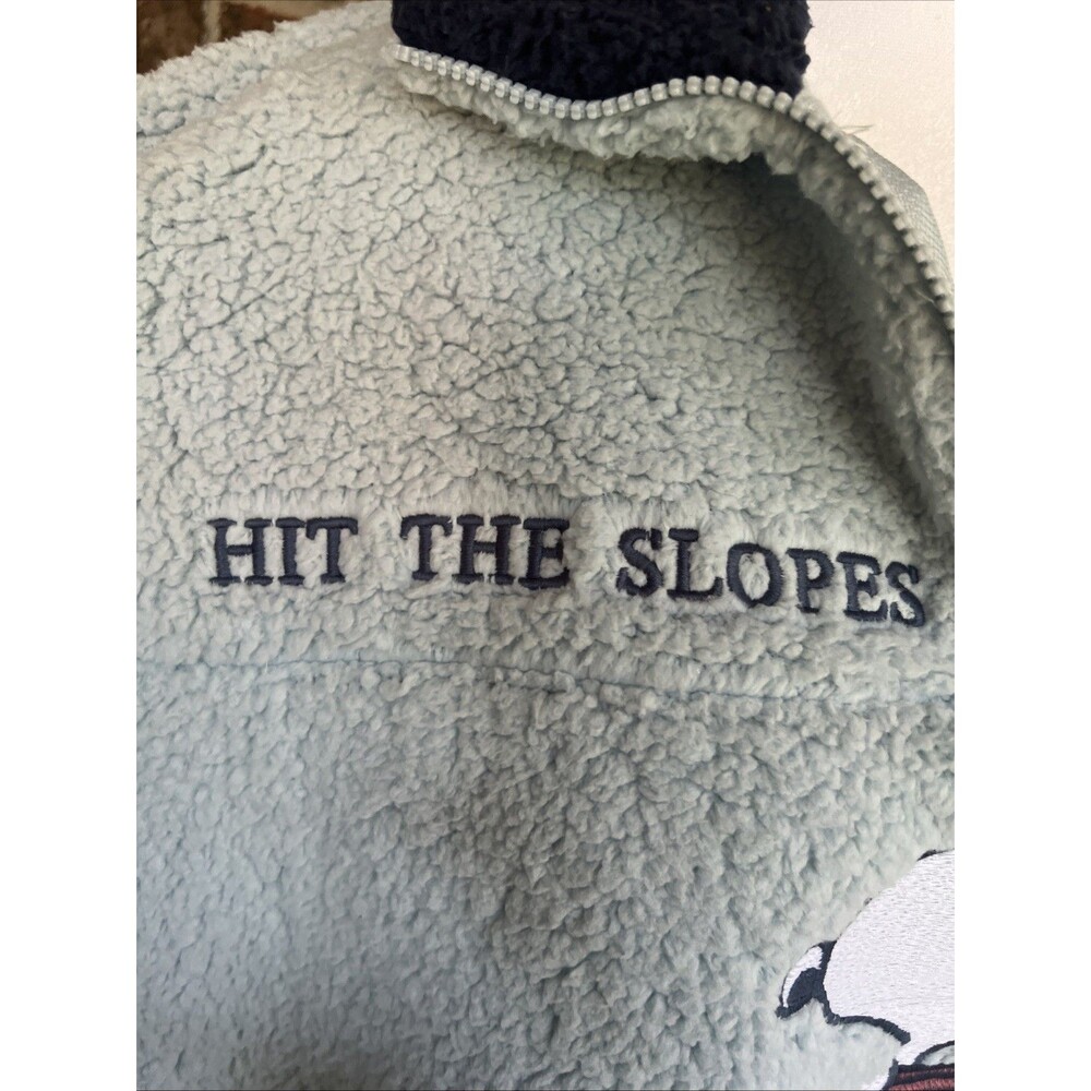 Peanuts Snoopy Women Light Blue Winter Sherpa Zip Fleece Pullover XXL NWT - Picture 8 of 16